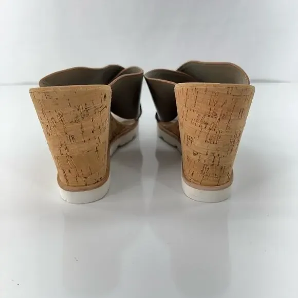 Dolce Vita Olive Green Criss Cross Cork Wedge Platform Sandal Slides Women's 9.5 - Picture 5 of 11